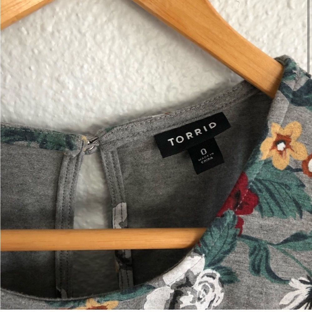 Torrid Grey & Rust Floral Dress - Picture 2 of 6